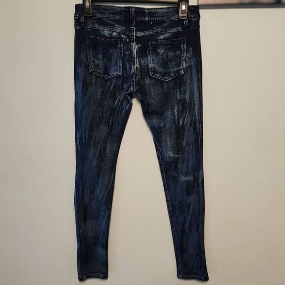 Tripp NYC Daang Goodman Tie Dye Low Rise Skinny 100% Cotton Blue Pants Size 7 - Picture 4 of 8
